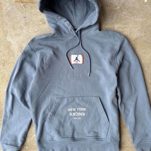 Jordan Men's Blue and Grey Hoodie - Picture 2 of 7